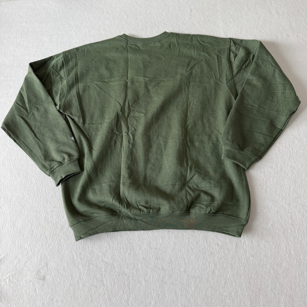 Mama Embroidered Sweatshirt Women Large Olive Green Heart Sleeve - Picture 7 of 7